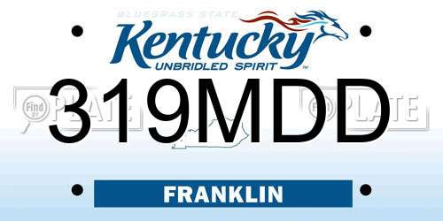 319MDD Kentucky License Plate