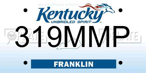 319MMP Kentucky License Plate