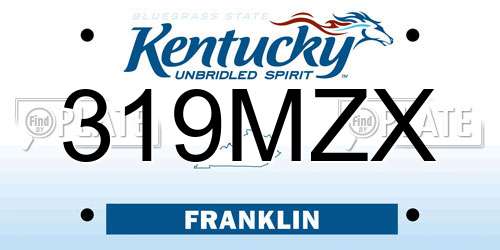 319MZX Kentucky License Plate