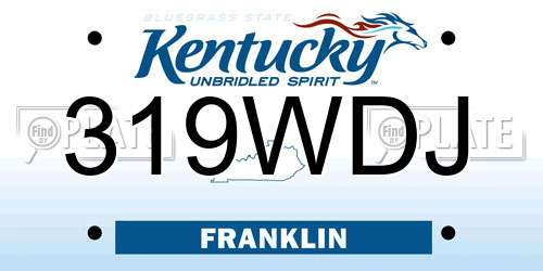 319WDJ Kentucky License Plate