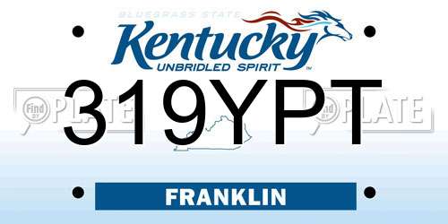 319YPT Kentucky License Plate