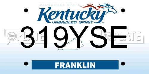 319YSE Kentucky License Plate