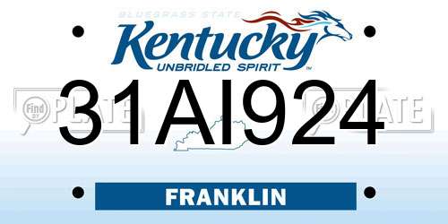 31AI924 Kentucky License Plate