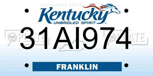 31AI974 Kentucky License Plate