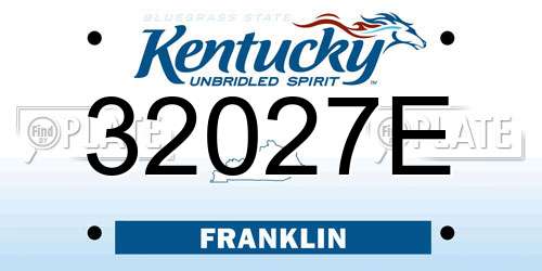 32027E Kentucky License Plate