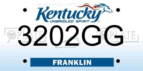 3202GG Kentucky License Plate