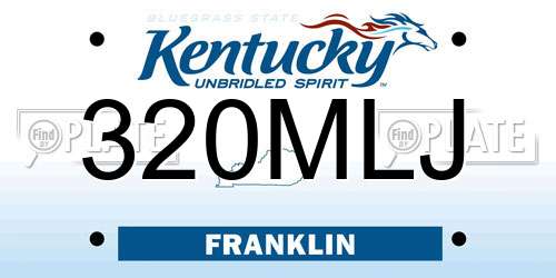 320MLJ Kentucky License Plate
