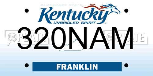 320NAM Kentucky License Plate
