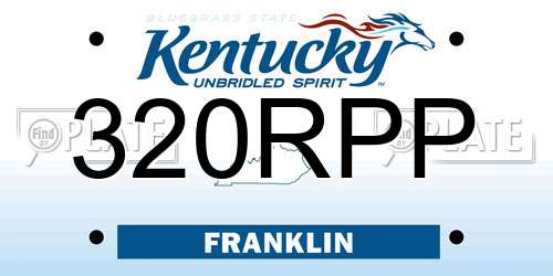 320RPP Kentucky License Plate