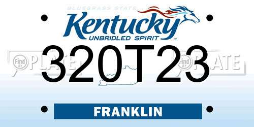 320T23 Kentucky License Plate