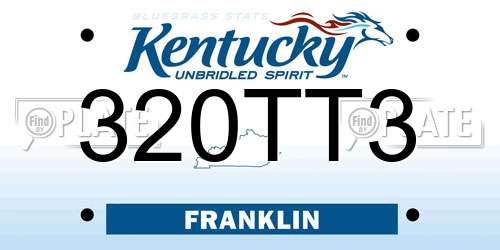 320TT3 Kentucky License Plate