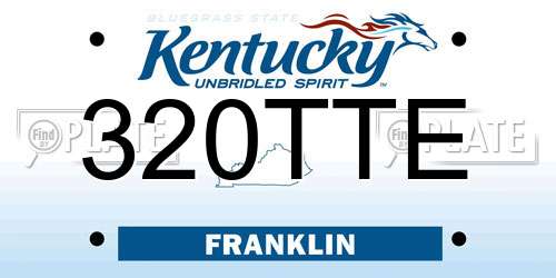 320TTE Kentucky License Plate