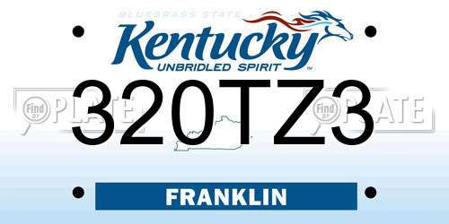 320TZ3 Kentucky License Plate