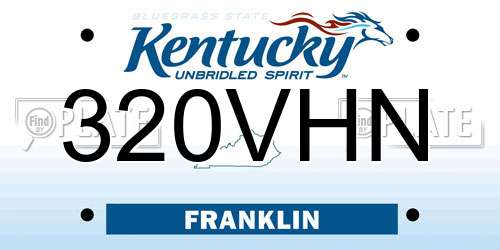 320VHN Kentucky License Plate