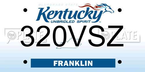 320VSZ Kentucky License Plate