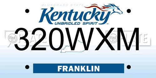 320WXM Kentucky License Plate