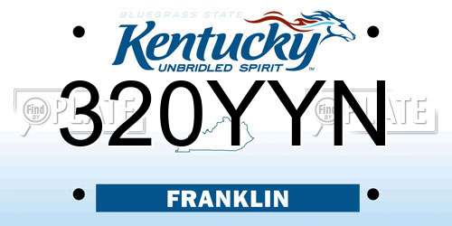 320YYN Kentucky License Plate