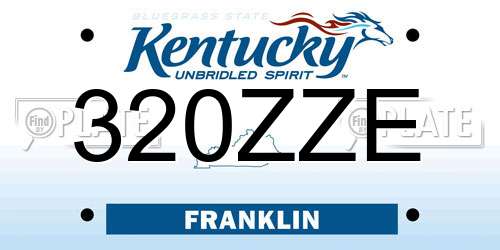 320ZZE Kentucky License Plate