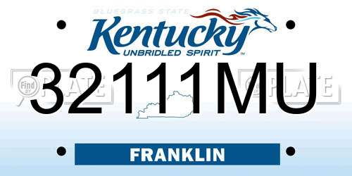 32111MU Kentucky License Plate