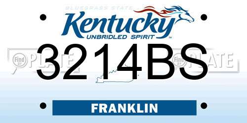 3214BS Kentucky License Plate
