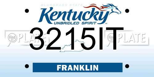3215IT Kentucky License Plate