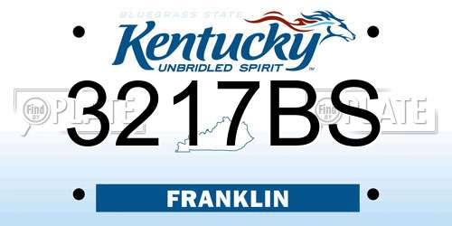 3217BS Kentucky License Plate