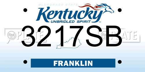 3217SB Kentucky License Plate