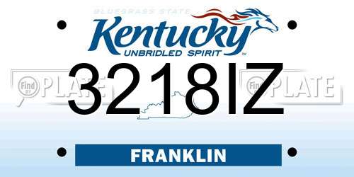 3218IZ Kentucky License Plate