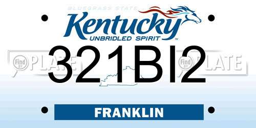 321BI2 Kentucky License Plate