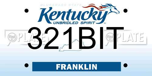 321BIT Kentucky License Plate