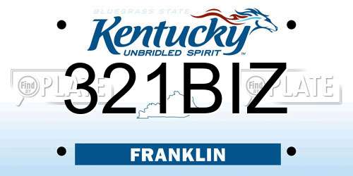 321BIZ Kentucky License Plate