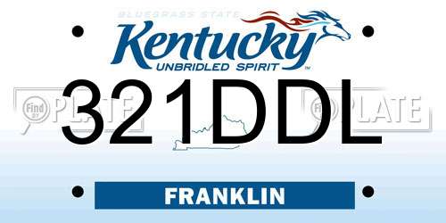 321DDL Kentucky License Plate