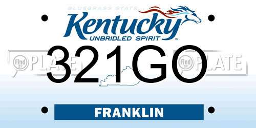 321GO Kentucky License Plate