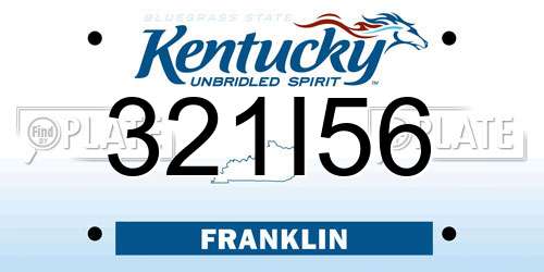 321I56 Kentucky License Plate