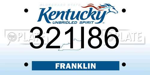 321I86 Kentucky License Plate