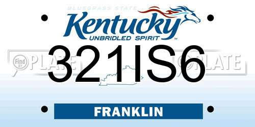 321IS6 Kentucky License Plate