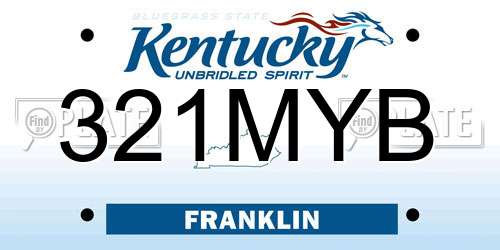 321MYB Kentucky License Plate