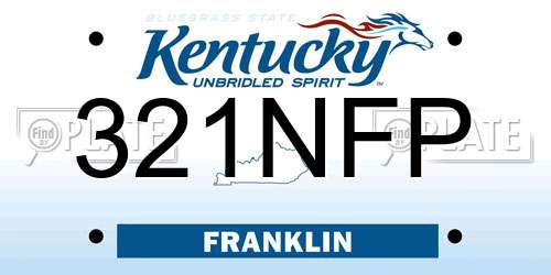 321NFP Kentucky License Plate