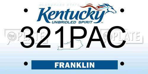 321PAC Kentucky License Plate