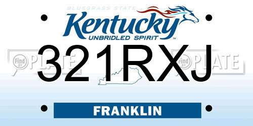 321RXJ Kentucky License Plate