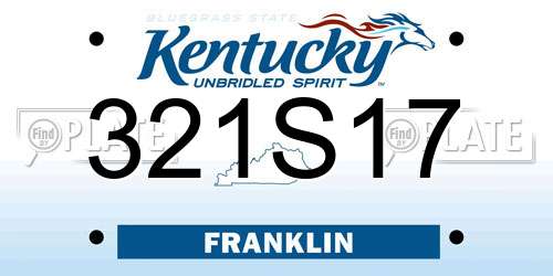 321S17 Kentucky License Plate