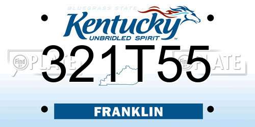 321T55 Kentucky License Plate
