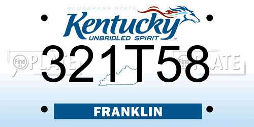 321T58 Kentucky License Plate