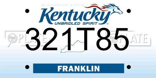 321T85 Kentucky License Plate