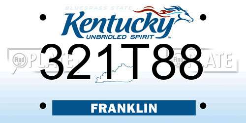 321T88 Kentucky License Plate