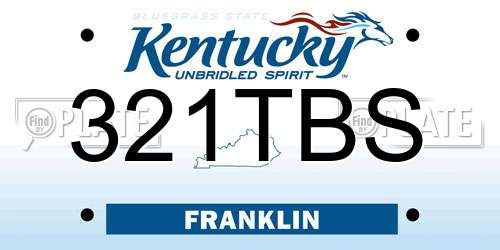 321TBS Kentucky License Plate