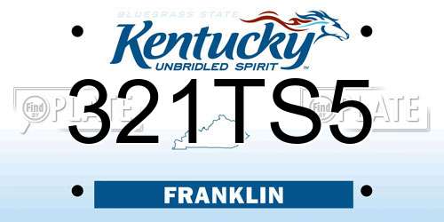 321TS5 Kentucky License Plate