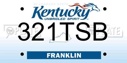 321TSB Kentucky License Plate