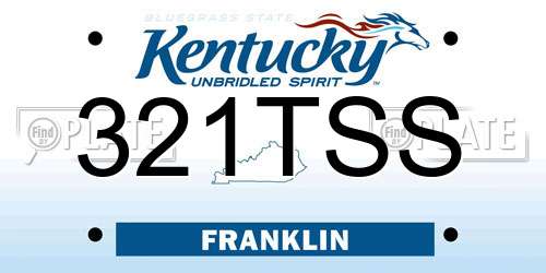 321TSS Kentucky License Plate