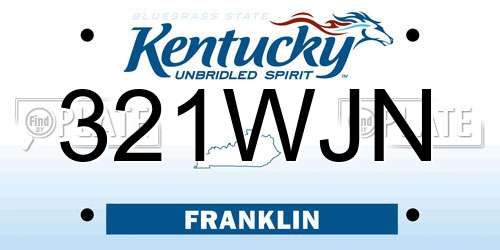 321WJN Kentucky License Plate